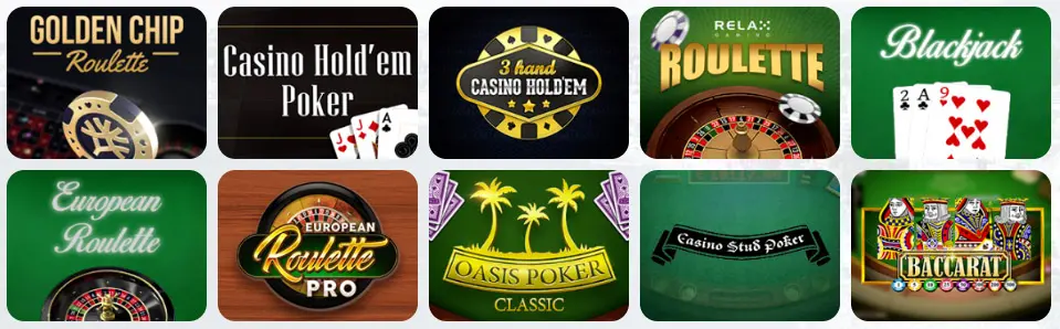 Jeux de table au FgFox Casino